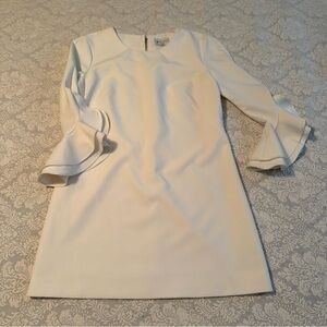Like New Milly Cream Long Sleeve Dress with Flared Cuffs Size 4
